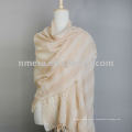 Bufanda / mantón / estola de lana mercerizada de rayas y arrugas de moda